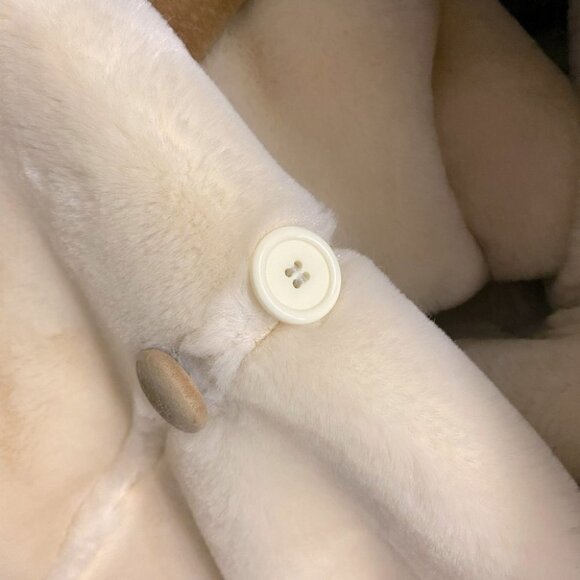 Gallery Leather Tan Suede Long Coat With Faux Sherpa Lining L - Picture 10 of 15